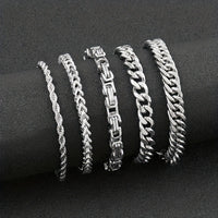 Men's Stainless Steel Hip Hop Bracelet Set