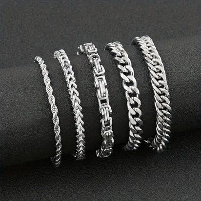 Men's Stainless Steel Hip Hop Bracelet Set
