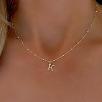 26-Letter Pendant Necklace, Gold Women's Jewelry, Lightweight and Elegant