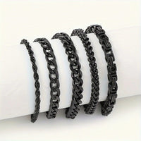 Men's Stainless Steel Hip Hop Bracelet Set