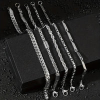 Men's Stainless Steel Hip Hop Bracelet Set