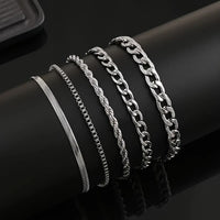 Men's Stainless Steel Hip Hop Bracelet Set
